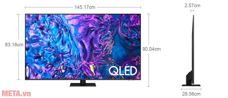 Kích thước Smart TV QLED 4K Samsung 65 inch QA65Q70DAKXXV