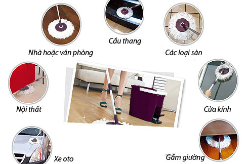 Cách sử dụng chổi lau nhà 360 độ