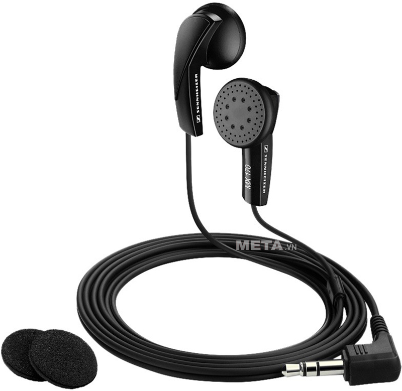 Tai nghe Sennheiser MX 170 EAST có bao đệm tai nghe làm từ chất liệu silicon êm ái, bao lấy đầu tai nghe giúp ngăn bớt tiếng ồn xung quanh