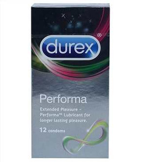 Bao cao su Durex Performa chống xuất tinh sớm (hộp 12 chiếc)