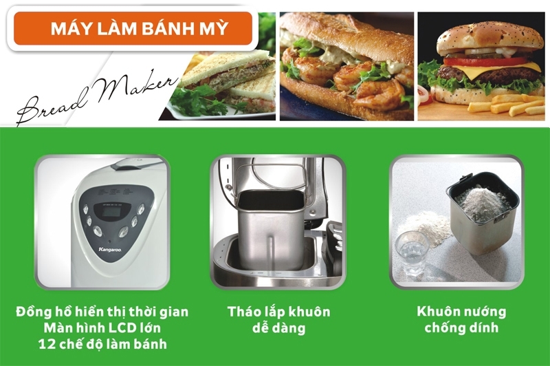 Cách sử dụng máy làm bánh mỳ Kangaroo KG396