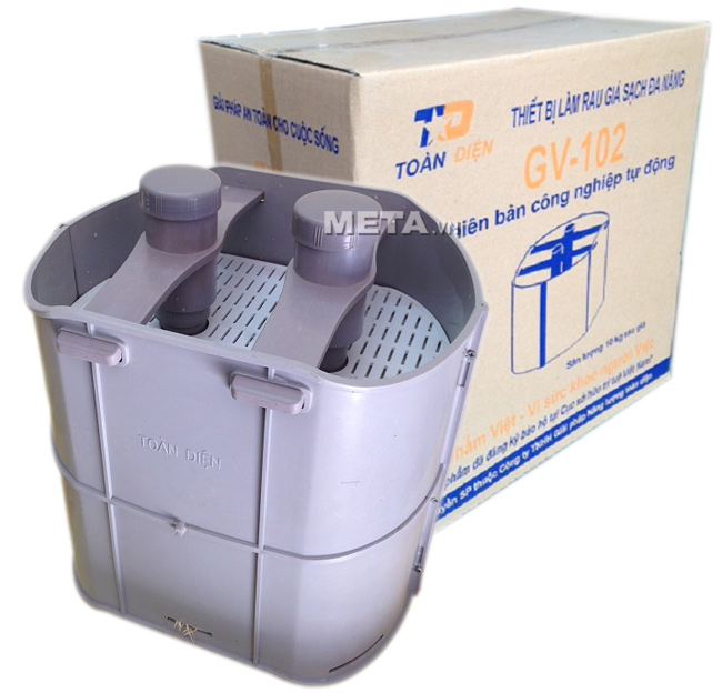 Máy làm giá đỗ GV-102 công nghiệp có kích thước rộng giúp người dùng có thể làm ra 10kg giá đỗ cho 1 lần làm. 