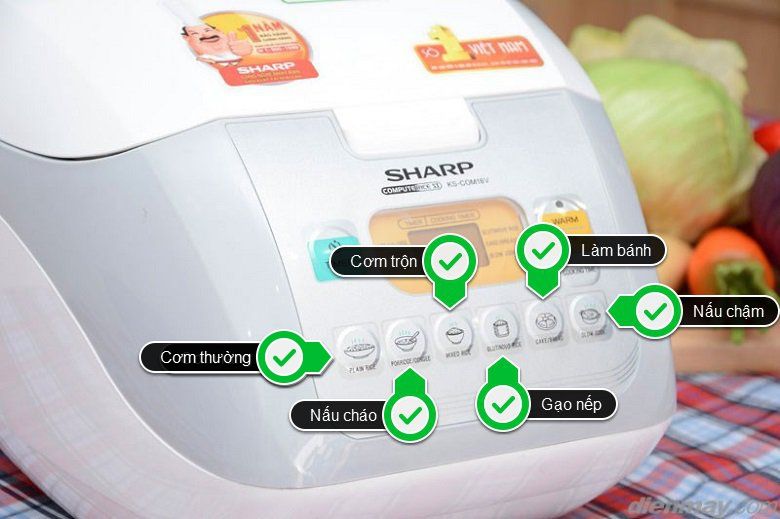 Cách sử dụng nồi cơm điện tử Sharp KS-COM18V