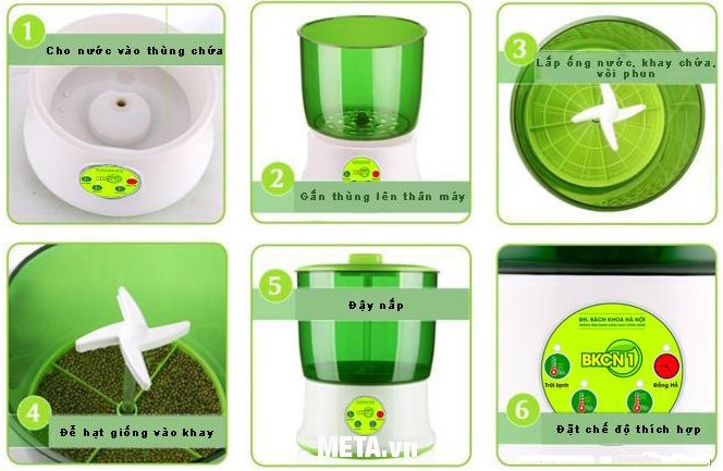 Sử dụng máy làm rau mầm tự động BKCN1 Sử dụng máy làm rau mầm tự động BKCN1