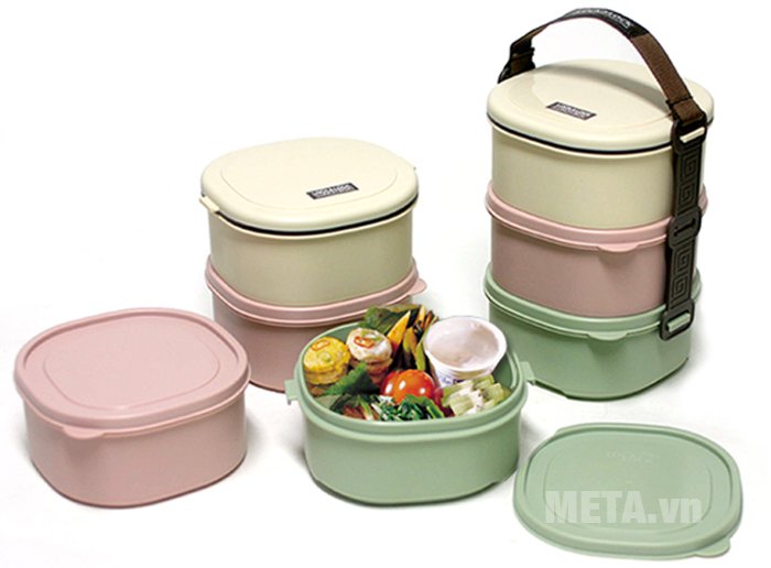 Hộp cơm giữ nhiệt có thiết kế đẹp mắt.