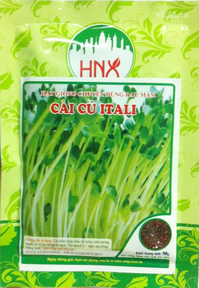Hạt giống cải mầm Italia có hạn dùng ghi trên bao bì.