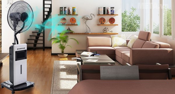 Quạt phun sương thích hợp ở những không gian rộng