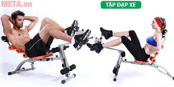 Bài tập đạp xe với máy tập cơ bụng