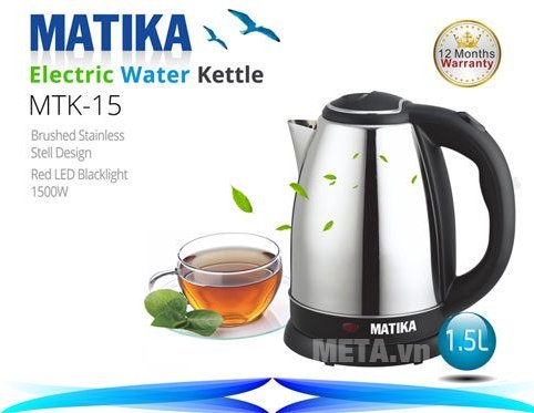Ấm siêu tốc Matika MTK-15 đun sôi nước cực nhanh