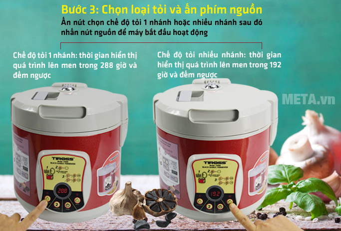 Bước 3: Chọn chế độ làm tỏi đen 1 nhánh hay nhiều nhánh