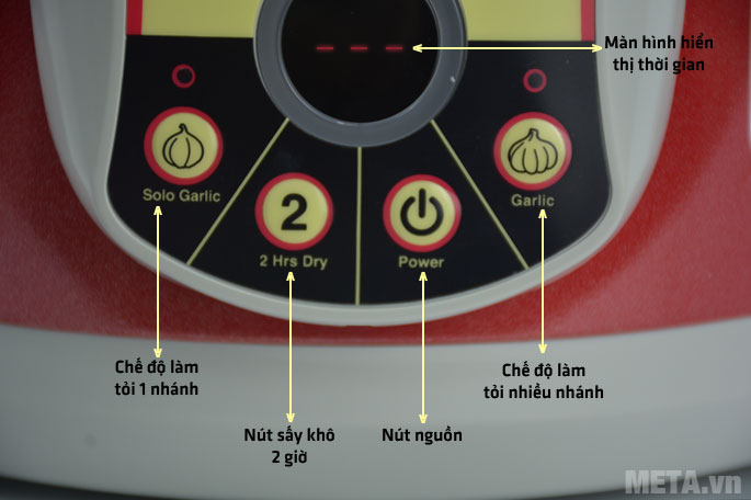 Các phím chức năng của máy làm tỏi đen Tiross TS906