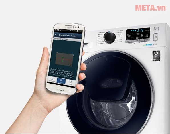 Điều khiển máy giặt Samsung từ xa bằng điện thoại thông qua ứng dụng SmartThings