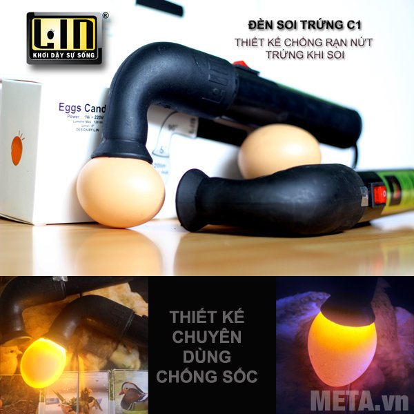 Đèn soi trứng Lin C1 có thiết kế đơn giản dễ sử dụng 