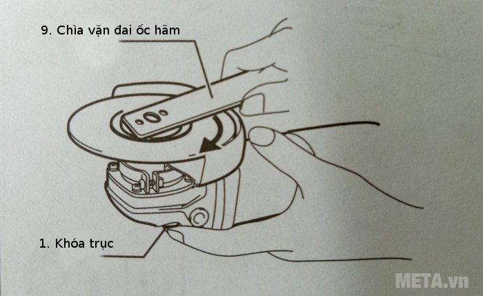 Dùng chìa vặn để siết đai ốc 