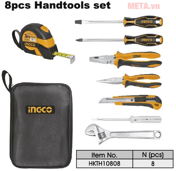 Bộ dụng cụ gia đình Ingco HKTH10808