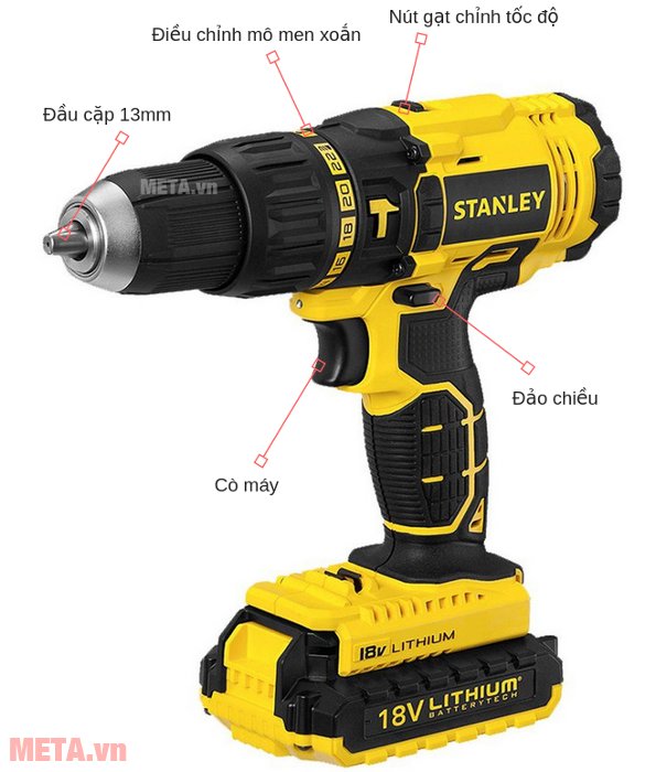 Máy khoan vặn vít động lực dùng pin Stanley SCH20C2