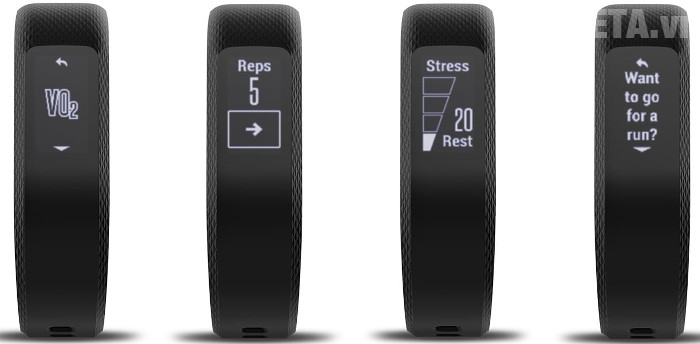Màn hình các tính năng của Garmin Vivosmart 3