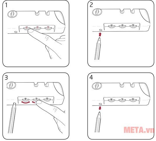 Cách minh họa thay đổi mật khẩu cho vali khóa số