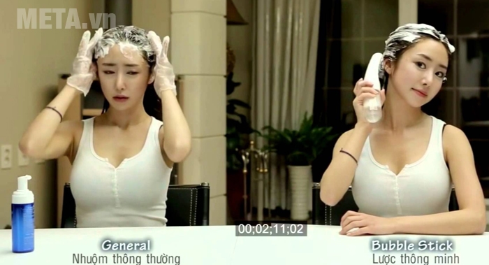 Nhuộm tóc với lược nhuộm tóc thông minh Bubble Stick cực nhanh so với cách nhuộm thông thường