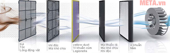 Màng lọc Hepa giúp loại bỏ bụi bẩn, bụi mịn