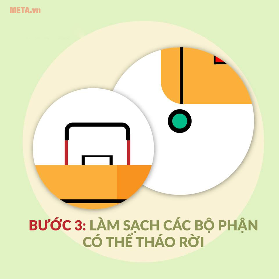 Làm sạch bánh xe, tay cầm... 