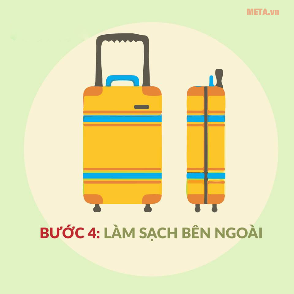 Làm sạch bên ngoài bằng khăn ẩm