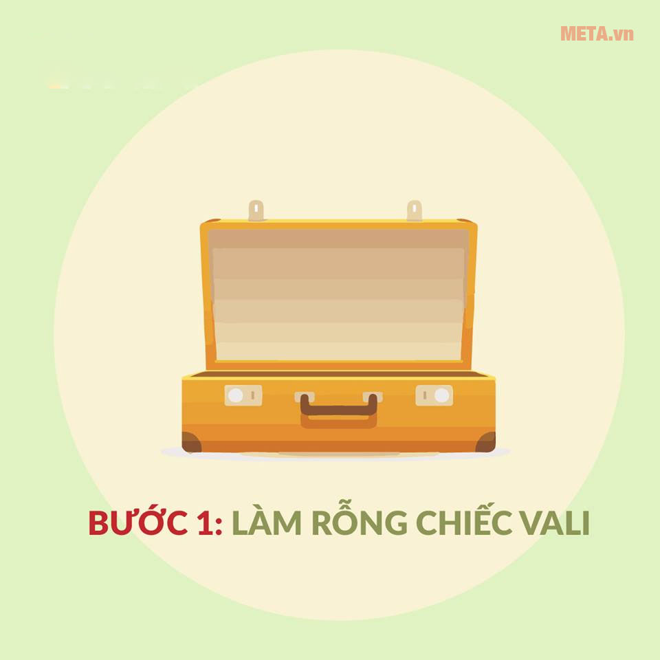 Bỏ hết đồ trong vali ra ngoài