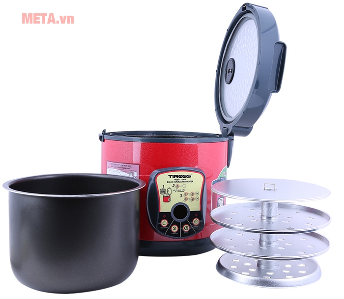 Tiross TS908 có khay xếp tỏi 3 tầng giúp làm tỏi được nhiều hơn