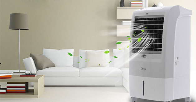 Quạt hơi nước Midea AC120-15F có kiểu dáng đẹp mắt.