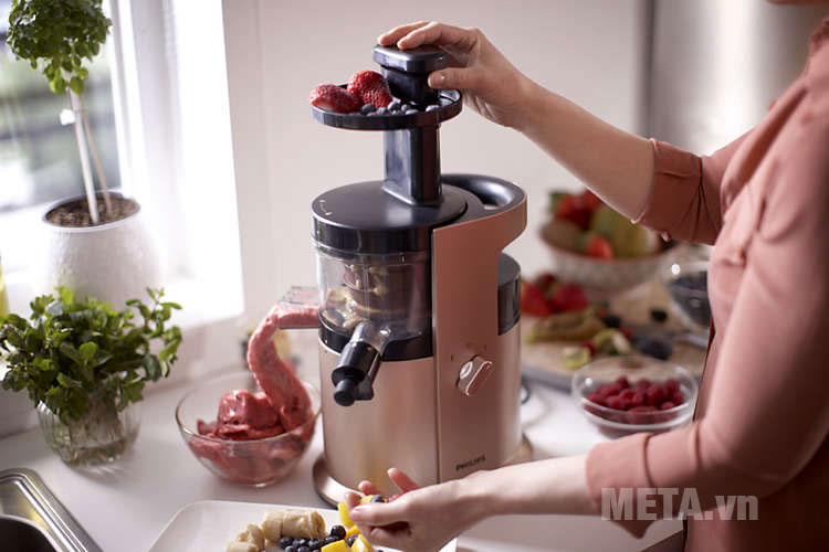  Máy ép trái cây tốc độ chậm có thể ép cả hoa quả đông lạnh Máy ép trái cây tốc độ chậm có thể ép cả hoa quả đông lạnh