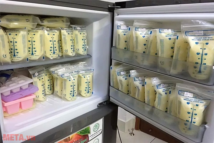 Nếu quá nhiều sữa các mẹ nên sủ dụng tủ đông chuyên dụng không nên để sữa ở cánh cửa tủ