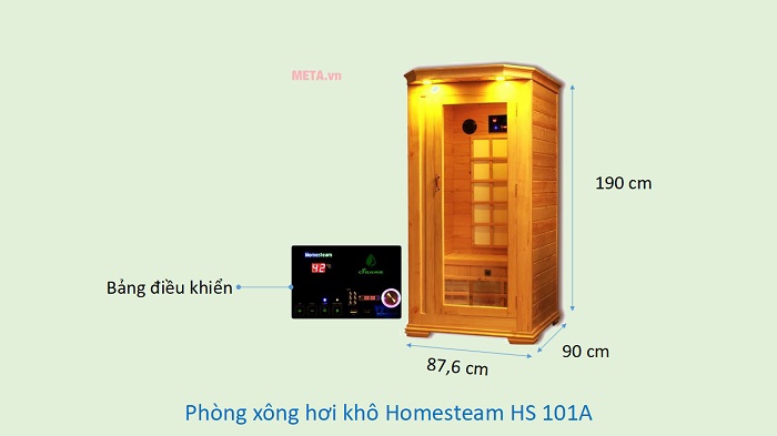 Kích thước Phòng xông hơi khô Homesteam HS 101A