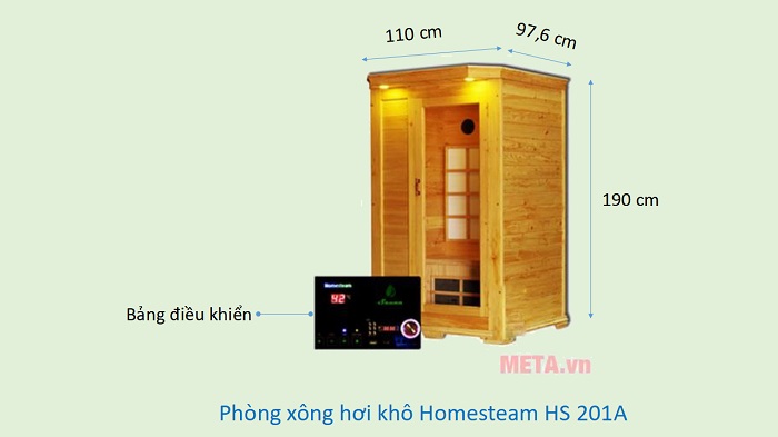 Kích thước phòng xông hơi khô Homesteam cho gia đình - META.vn
