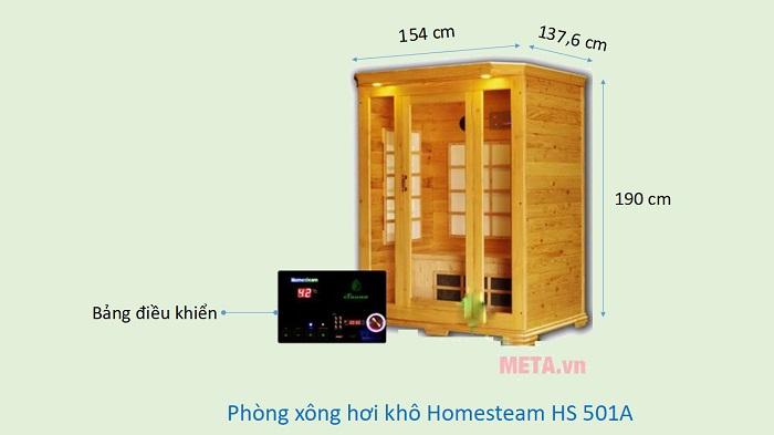 Kích thước Phòng xông hơi khô Homesteam HS 501A