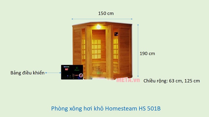 Kích thước Phòng xông hơi khô Homesteam HS 501B