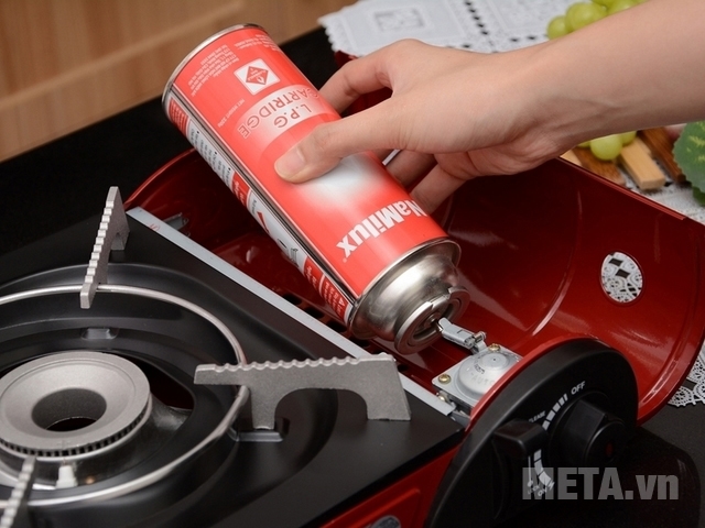 Bếp gas mini tích hợp sẵn bộ phận chứa bình gas 