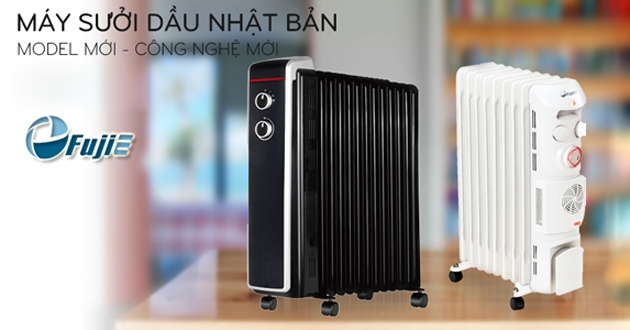 Máy sưởi dầu FujiE áp dụng công nghệ Nhật Bản bền đẹp, chất lượng