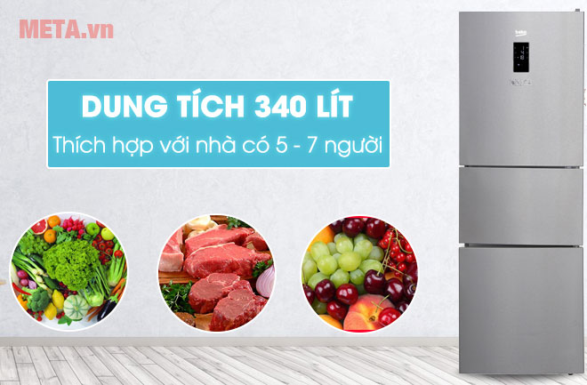 Tủ lạnh Inverter Beko RTNT340E50VZX 334 lít