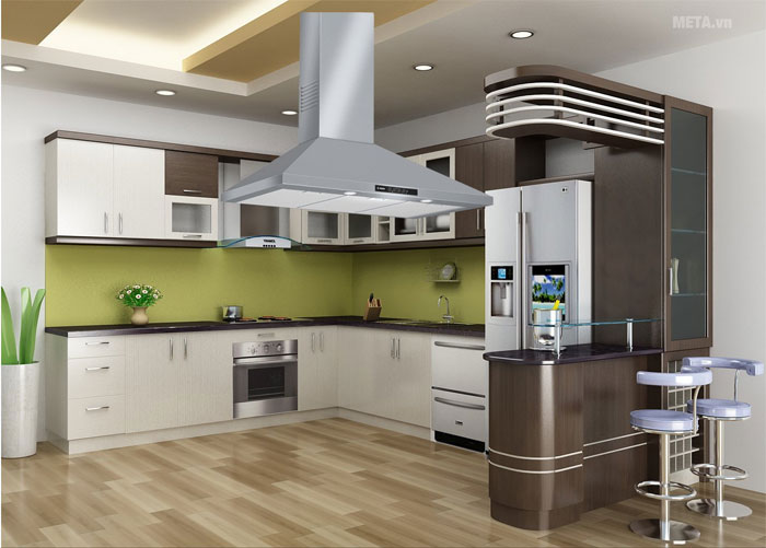 Máy hút mùi còn mang tới cho gian bếp sự tiện nghi và sang trọng