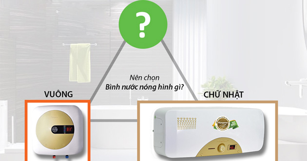 Nên chọn kiểu dáng bình nóng lạnh vuông hay chữ nhật?