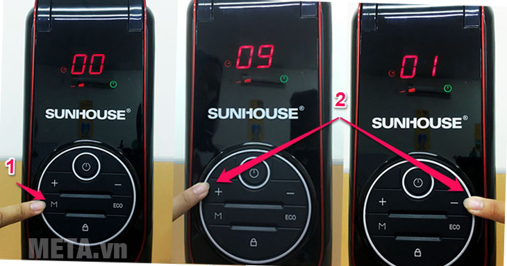 Cài đặt hẹn giờ cho máy sưởi dầu Sunhouse SHD7085