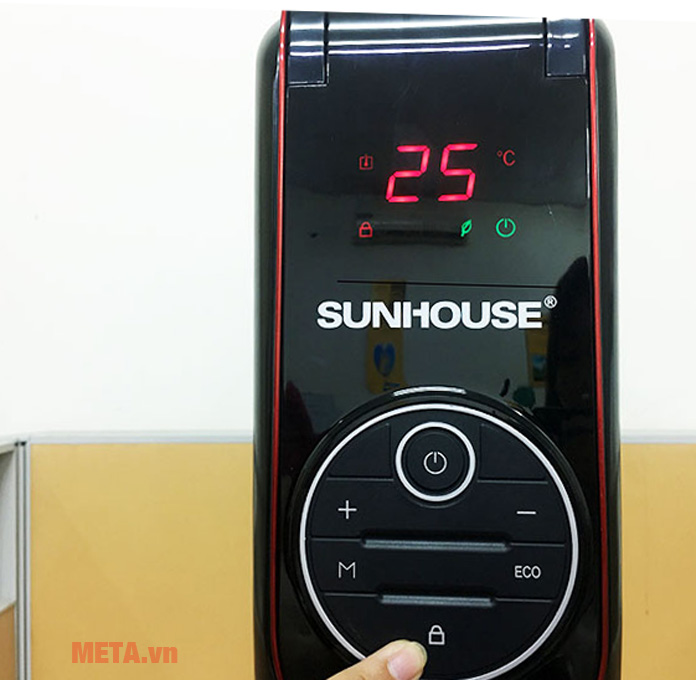Máy sưởi dầu Sunhouse SHD7085 có khóa bảng điều khiển
