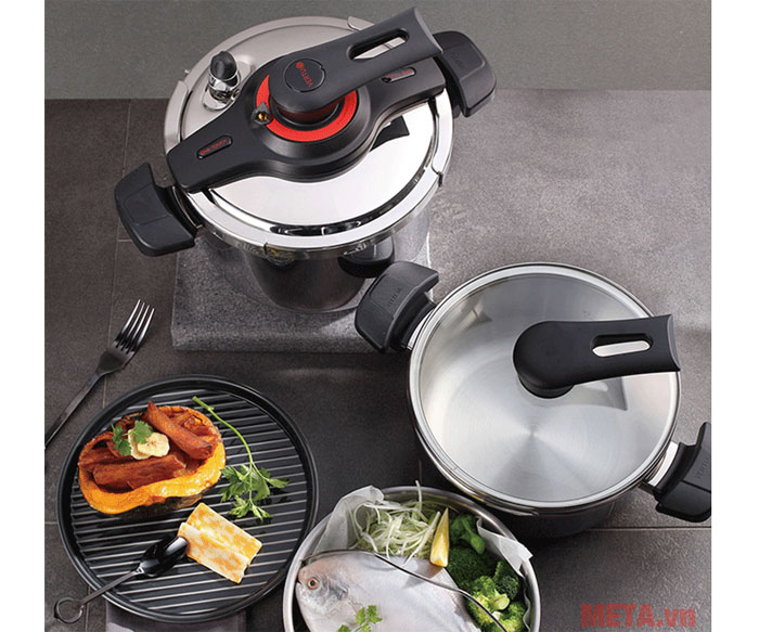 Bộ 2 nồi áp suất inox đáy từ PoongNyun VGPC2-SET