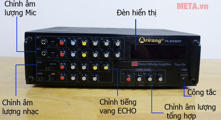 Các bộ phận của máy tăng âm Arirang PA-203III EV Arirang PA-203III EV