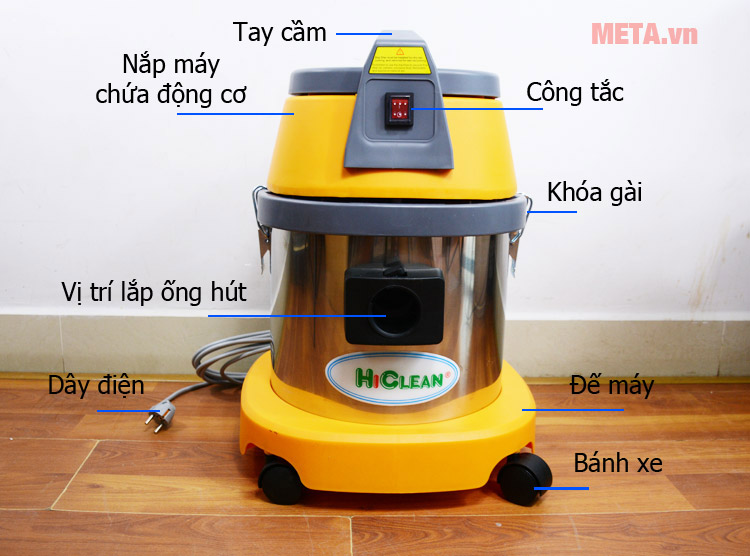 Cấu tạo cơ bản của máy hút bụi công nghiệp