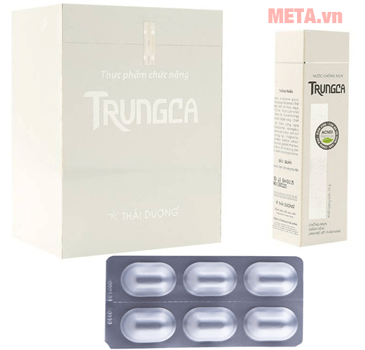 Combo nước trị mụn (10g) + Nước uống Trungca (Hộp 60 viên)