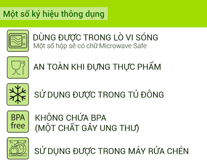 Một số ký hiệu khác trên hộp nhựa