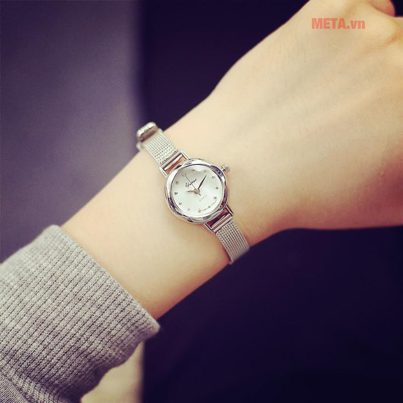 Đồng hồ đeo tay SHENGKE K0175 mặt hình chữ nhật dây đeo da bộ máy Nhật Bản  nhiều màu sắc tùy chọn thời trang cho nữ - MixASale