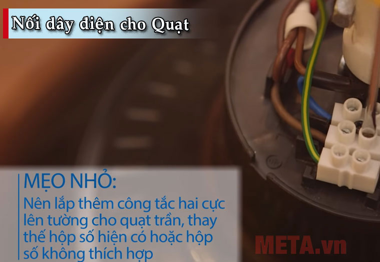 Nối dây điện cho quạt trần