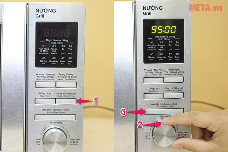Thiết lập hẹn giờ cho lò vi sóng Thiết lập hẹn giờ cho lò vi sóng